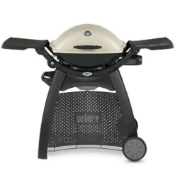 Weber Q2000 Portable Propane Gas Grill With Side Tables On Q Cart (WEB-53060001-WEB-6525)