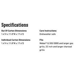 Weber Stainless Steel Deluxe Grilling Pan, 17.4x11.8-Inch (WEB-6435) 7 Weber Stainless Steel Deluxe Grilling Pan, 17.4x11.8-Inch (WEB-6435) -Weber web 6435 spec b 05 22