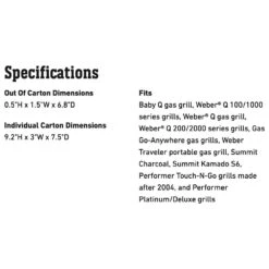 Weber Adapter Hose (WEB-6501) 7 Weber Adapter Hose (WEB-6501) -Weber web 6501 spec a 05 22