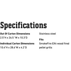 Weber Stainless Steel Folding Front Shelf For SmokeFire EX4 Grill (WEB-7002) -Weber web 7002 spec a 05 22