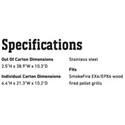 Weber Stainless Steel Folding Front Shelf For SmokeFire EX6 Grill (WEB-7003) -Weber web 7003 spec a 05 22