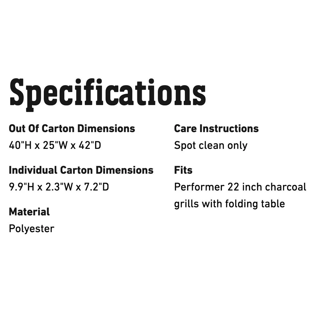 Weber Premium Grill Cover For Performer Charcoal Grill With Folding Table (WEB-7151) 4 Weber Premium Grill Cover For Performer Charcoal Grill With Folding Table (WEB-7151) - Image 2