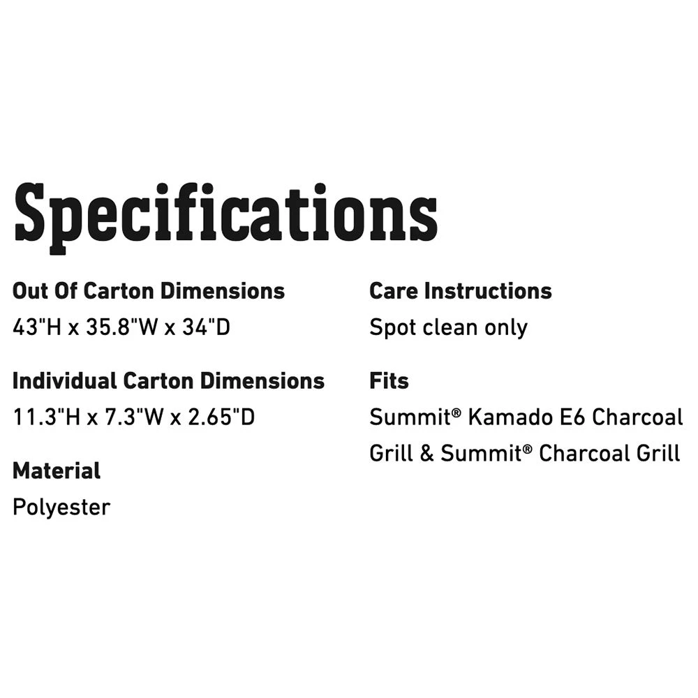 Weber Premium Grill Cover For Summit Kamado E6 Grill (WEB-7173) 4 Weber Premium Grill Cover For Summit Kamado E6 Grill (WEB-7173) - Image 2