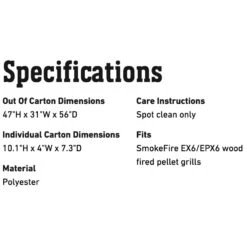 Weber Premium Grill Cover For SmokeFire EX6/EPX6 Grills (WEB-7191) -Weber web 7191 spec a 05 22