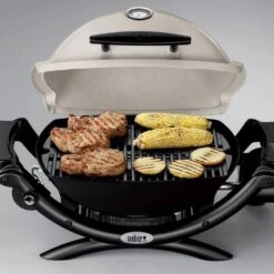Weber Q1200 Portable Propane Gas Grill With Side Tables On Scissor Cart (WEB-Q1200-PCART) -Weber web q1200 config ls b 05 22 1